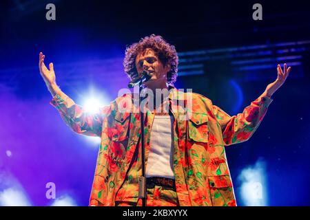 Ghemon suona dal vivo al Castello Sforzesco per la tenuta Sforzesca il 31 agosto 2020 a Milano. (Foto di Alessandro Bremec/NurPhoto) Foto Stock