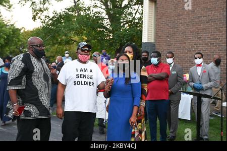 Il sindaco di Rochester, NY, Lovely Warren prende domande dalla Comunità dopo l'uccisore della polizia Daniel Prude il 3 settembre 2020 a New York, Stati Uniti. (Foto di Zach D Roberts/NurPhoto) Foto Stock