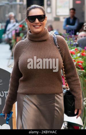 Kelly Brook visto arrivare a Global Studios, Heart radio 10 settembre 2020, Londra UK (Foto di Robin Pope/NurPhoto) Foto Stock