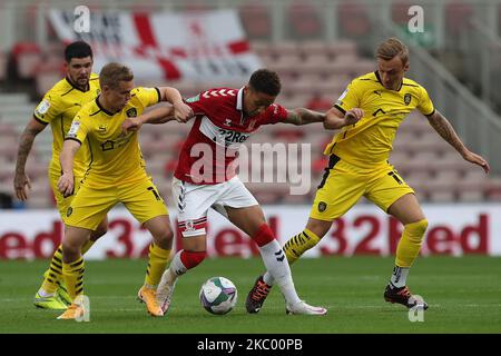 Marcus Tavernier di Middlesbrough in azione durante la partita della Carabao Cup tra Middlesbrough e Barnsley al Riverside Stadium, Middlesbrough. (Foto di Mark Fletcher/MI News/NurPhoto) Foto Stock