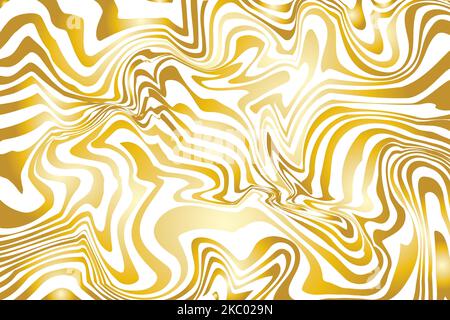 Struttura astratta dorata. Sfondo creativo con strisce. Design decorativo con effetto distorto. Illustrazione vettoriale Illustrazione Vettoriale