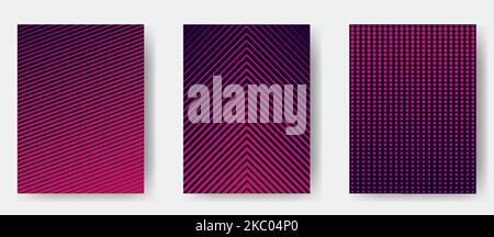 Design minimalista di copertine luminose. Gradienti mezzitoni geometrici. Illustrazione vettoriale Illustrazione Vettoriale