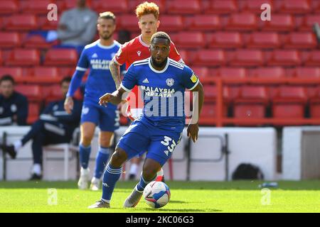 Junior Hoilett di Cardiff City durante la partita del campionato Sky Bet tra Nottingham Forest e Cardiff City presso il City Ground di Nottingham, Inghilterra, il 19 settembre 2020. (Foto di Jon Hobley/MI News/NurPhoto) Foto Stock