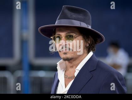 Johnny Depp partecipa alla prima "Crock of Gold: A pochi round with Shane Macgowan" durante il San Sebastian International Film Festival 68th al Kursaal Palace il 22 settembre 2020 a San Sebastian, Spagna. (Foto di COOLMedia/NurPhoto) Foto Stock