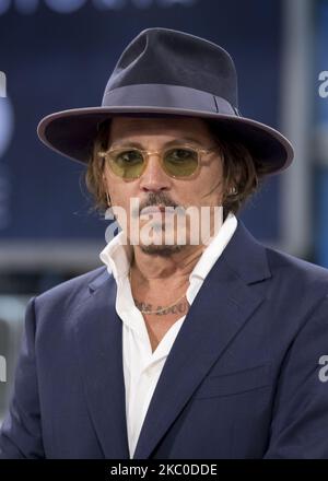 Johnny Depp partecipa alla prima "Crock of Gold: A pochi round with Shane Macgowan" durante il San Sebastian International Film Festival 68th al Kursaal Palace il 22 settembre 2020 a San Sebastian, Spagna. (Foto di COOLMedia/NurPhoto) Foto Stock