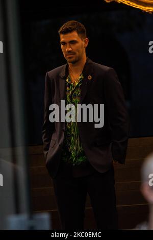 Il calciatore italiano dell'AC MILAN Alessio Romagnoli è presente alla sfilata di moda Dolce e Gabbana durante la Milano Fashion Week Primavera-Estate 20/21, Italia, Settembre 23 2020 (Foto di Mairo Cinquetti/NurPhoto) Foto Stock