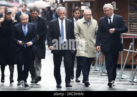 Il Presidente della FIA Jean Todt, l'Amministratore Delegato del Gruppo Formula uno Chase Carey, Stefano Domenicali e l'Amministratore Delegato del Gruppo Formula uno Ross Brawn arrivano ai funerali di Niki Lauda nella cattedrale di Santo Stefano a Vienna, Austria, il 29 maggio 2019 (Foto di Jakub Porzycki/NurPhoto) Foto Stock