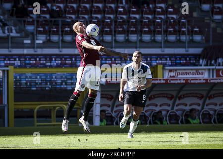 Torino avanti Simone Zaza (11) raggiunge il pallone durante la Serie A partita di calcio n.2 TORINO - ATALANTA il 26 settembre 2020 allo Stadio Olimpico Grande Torino di Torino, Piemonte, Italia. Risultato finale: Torino-Atalanta 2-4. (Foto di Matteo Bottanelli/NurPhoto) Foto Stock