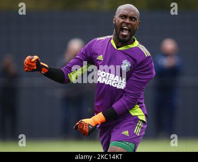 Antony Page of hashtag United ha salvato una penalità durante la fa Cup Qualifiche - secondo turno tra hashtag United e Braintree Town al Len Salmon Stadium, Bowers e Pitsea FC, Pitsea, Regno Unito il 03rd ottobre 2020 (Photo by Action Foto Sport/NurPhoto) Foto Stock