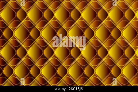 Astratto semplice ed elegante disegno geometrico oro e marrone con aspetto 3D. rombo d'oro sfondo per tecnologia, futuristico e business Illustrazione Vettoriale