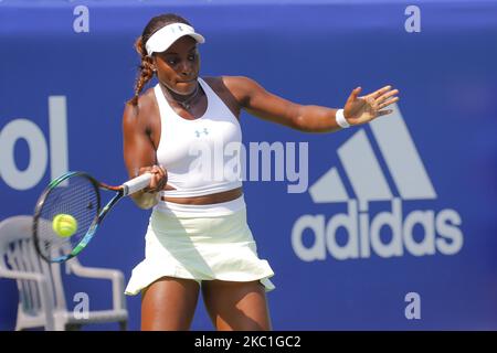 Sloane Stephens of USA e Na Lae Han of KOR giocano durante il primo round singolo del WTA Korea Open a Seoul, Corea del Sud, il 22 settembre 2015. (Foto di Seung-il Ryu/NurPhoto) Foto Stock