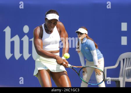 Sloane Stephens of USA e Na Lae Han of KOR giocano durante il primo round singolo del WTA Korea Open a Seoul, Corea del Sud, il 22 settembre 2015. (Foto di Seung-il Ryu/NurPhoto) Foto Stock