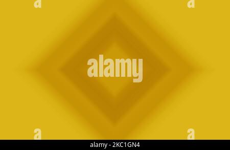 Multi-Layers Gradient Mustard Yellow 3D Diamond Cornici quadrate per sfondo astratto Foto Stock