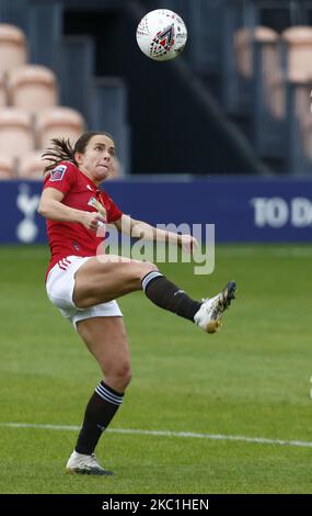 Lucy Staniforth di Manchester United Women durante Barclays fa Women's Super League tra Tottenham Hotspur e Manchester United allo stadio Hive , Edgware, Regno Unito il 10th ottobre 2020 (Photo by Action Foto Sport/NurPhoto) Foto Stock