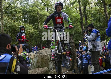 Jaime Busto del team Vertigo (Vertigo/Trial GP) durante il Campionato del mondo di prova Hertz FIM (turno 4) sul circuito Moto Club Lazzate il 11 ottobre 2020 a Lazzate (MB), Italia (Foto di Massimiliano Ferraro/NurPhoto) Foto Stock