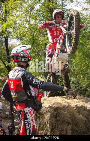 Campionato Mondiale FIM TrialGP; Jorge Casales, gas gas Team, in azione durante i Campionati Mondiali FIM TrialGp di Lazzate, Italia, il 11 ottobre 2020. (Foto di massimo Bertolini/NurPhoto) Foto Stock