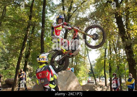 FIM TrialGP World Championships; Adam Raga Sans, TRRS Team, in azione durante i FIM TrialGp World Championships a Lazzate, Italia, il 10 ottobre 2020. (Foto di massimo Bertolini/NurPhoto) Foto Stock