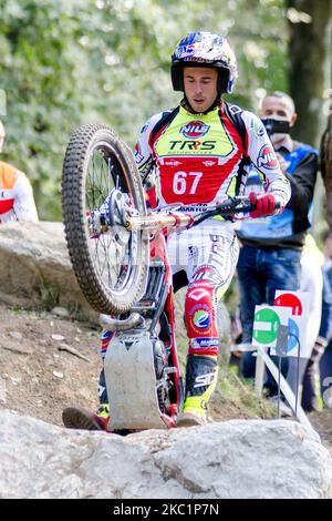 FIM TrialGP World Championships; Adam Raga Sans, TRRS Team, in azione durante i FIM TrialGp World Championships a Lazzate, Italia, il 10 ottobre 2020. (Foto di massimo Bertolini/NurPhoto) Foto Stock