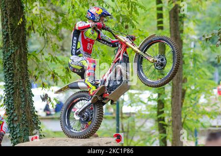 FIM TrialGP World Championships; Adam Raga Sans, TRRS Team, in azione durante i FIM TrialGp World Championships a Lazzate, Italia, il 11 ottobre 2020. (Foto di massimo Bertolini/NurPhoto) Foto Stock