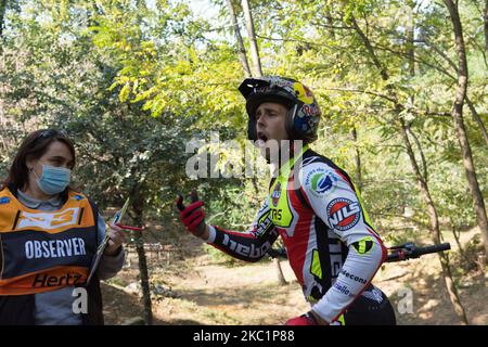 FIM TrialGP World Championships; Adam Raga Sans, TRRS Team, in azione durante i FIM TrialGp World Championships a Lazzate, Italia, il 10 ottobre 2020. (Foto di massimo Bertolini/NurPhoto) Foto Stock