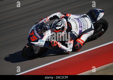 Albert Arenas (75) di Spagna e Solunion Apar Team Moto3 durante le prove libere per la MotoGP di Teruel al Motorland Aragon Circuit il 23 ottobre 2020 ad Alcaniz, Spagna. (Foto di Jose Breton/Pics Action/NurPhoto) Foto Stock