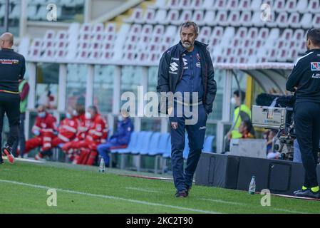 Marco Giampaolo allenatore capo del Torino FC durante la partita di calcio della Coppa Italia tra Torino FC e US Lecce all'Olympic Grande Torino Stadium del 28 ottobre 2020 a Torino. (Foto di Alberto Gandolfo/NurPhoto) Foto Stock