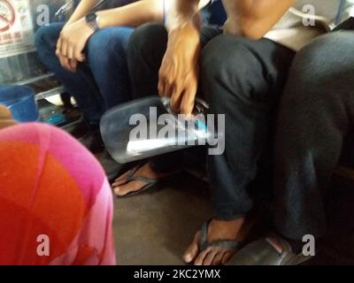 James Rotte Jeepney Drivers a Manila il 29 aprile 2024, a Quezon City, Metro Manila ...
