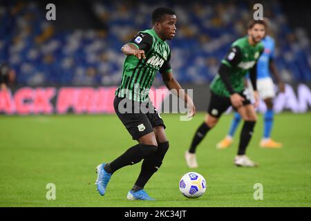 Hamed Junior Traore di US Sassuolo durante la Serie A match tra SSC Napoli e US Sassuolo allo Stadio San Paolo Napoli Italia il 1 novembre 2020. (Foto di Franco Romano/NurPhoto) Foto Stock