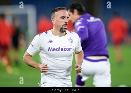 Franck Ribery di ACF Fiorentina guarda durante la Serie Un match tra AS Roma e ACF Fiorentina allo Stadio Olimpico di Roma il 1 novembre 2020. (Foto di Giuseppe Maffia/NurPhoto) Foto Stock