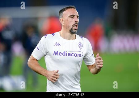 Franck Ribery di ACF Fiorentina guarda durante la Serie Un match tra AS Roma e ACF Fiorentina allo Stadio Olimpico di Roma il 1 novembre 2020. (Foto di Giuseppe Maffia/NurPhoto) Foto Stock
