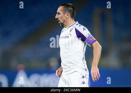 Franck Ribery di ACF Fiorentina guarda durante la Serie Un match tra AS Roma e ACF Fiorentina allo Stadio Olimpico di Roma il 1 novembre 2020. (Foto di Giuseppe Maffia/NurPhoto) Foto Stock