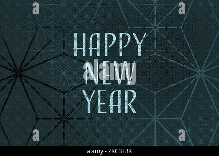 Felice anno nuovo con sfondo geometrico senza data - 3D rendering Foto Stock