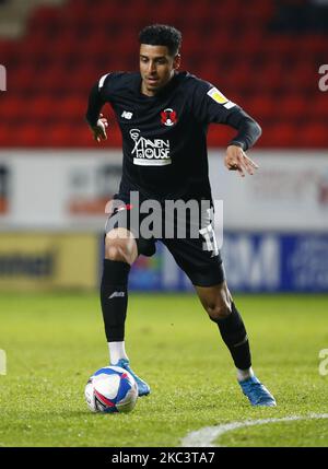 WOOLWICH, Regno Unito, 10 NOVEMBRE: Louis Dennis di Leyton Orient durante il Papa John's Trophy - Southern Group G tra Charlton Athletic e Leyton Orient a The Valley, Woolwich il 10th novembre 2020 (Photo by Action Foto Sport/NurPhoto) Foto Stock