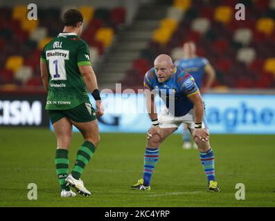 BRENTFORD, INGHILTERRA - 29 NOVEMBRE: Dan Cole of Leicester Tigers durante la premiazione Gallagher tra London Irish e Leicester Tigers al Brentford Community Stadium , Brentford, Regno Unito il 29th novembre 2020 (Photo by Action Foto Sport/NurPhoto) Foto Stock