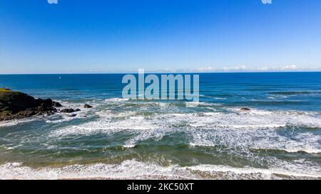 Una vista aerea di Shelley Beach in una giornata di sole a Port Macquarie , Australia Foto Stock