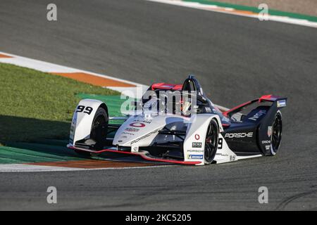 99 WEHRLEIN Pascal (GER), TAG Heuer Porsche Formula e Team, Porsche 99X Electric, azione durante il Campionato ABB Formula e prove ufficiali pre-stagione sul circuito Ricardo Tormo di Valencia il 28 novembre 29 e il 1 dicembre in Spagna. (Foto di Xavier Bonilla/NurPhoto) Foto Stock