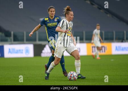 Aurora Galli di Juventus durante la partita della UEFA Women's Champions League tra Juventus e Lione allo stadio Allianz il 09 dicembre 2020 a Torino (Foto di Alberto Gandolfo/NurPhoto) Foto Stock