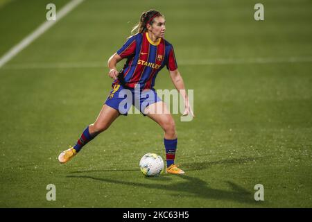 09 Mariona Caldentey del FC Barcelona durante la partita femminile della UEFA Champions League tra PSV e FC Barcelona allo stadio Johan Cruyff il 16 dicembre 2020 a Barcellona, Spagna. (Foto di Xavier Bonilla/NurPhoto) Foto Stock