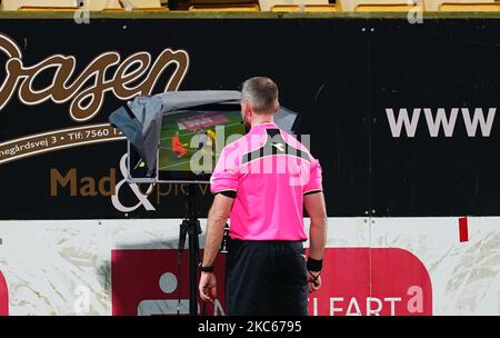 Jakob kehlet durante la Superliga match tra AC Horsens e Brøndby presso CASA Arena, Horsens, Danimarca il 20 dicembre 2020. (Foto di Ulrik Pedersen/NurPhoto) Foto Stock