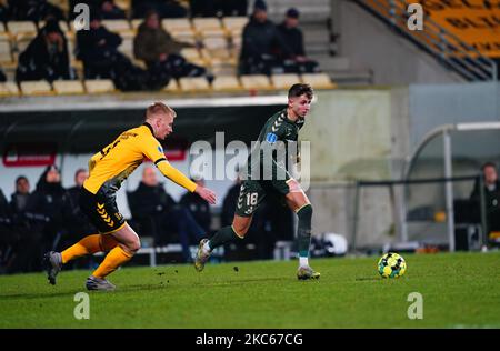 Jesper Lindström di Brøndby durante la Superliga match tra AC Horsens e Brøndby a CASA Arena, Horsens, Danimarca il 20 dicembre 2020. (Foto di Ulrik Pedersen/NurPhoto) Foto Stock