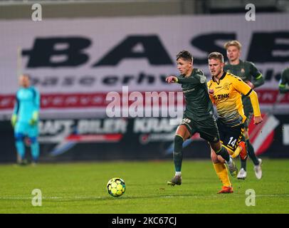 Jesper Lindström di Brøndby durante la Superliga match tra AC Horsens e Brøndby a CASA Arena, Horsens, Danimarca il 20 dicembre 2020. (Foto di Ulrik Pedersen/NurPhoto) Foto Stock