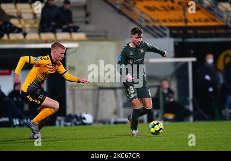 Jesper Lindström di Brøndby durante la Superliga match tra AC Horsens e Brøndby a CASA Arena, Horsens, Danimarca il 20 dicembre 2020. (Foto di Ulrik Pedersen/NurPhoto) Foto Stock