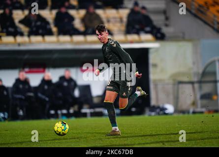 Jesper Lindström di Brøndby durante la Superliga match tra AC Horsens e Brøndby a CASA Arena, Horsens, Danimarca il 20 dicembre 2020. (Foto di Ulrik Pedersen/NurPhoto) Foto Stock