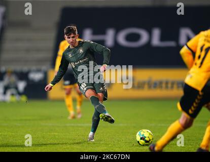 Jesper Lindström di Brøndby durante la Superliga match tra AC Horsens e Brøndby a CASA Arena, Horsens, Danimarca il 20 dicembre 2020. (Foto di Ulrik Pedersen/NurPhoto) Foto Stock