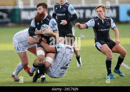 Gary Graham di Newcastle Falcons in azione durante la partita Gallagher Premiership tra Newcastle Falcons e Gloucester Rugby a Kingston Park, Newcastle, sabato 9th gennaio 2021. (Foto di Chris Lishmon/MI News/NurPhoto) Foto Stock