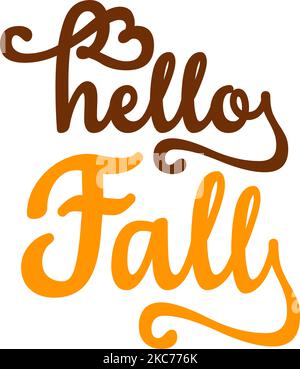 ciao stagione autunnale ottobre tipografia testo design Illustrazione Vettoriale