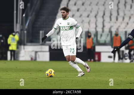 Manuel Locatelli di US Sassuolo durante la Serie Una partita di calcio tra Juventus FC e US Sassuolo allo Stadio Allianz il 10 gennaio 2021 a Torino. Juventus ha vinto 3-1 su Sassuolo. (Foto di Massimiliano Ferraro/NurPhoto) Foto Stock