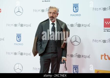 Imanol Arias partecipa ai premi Jose Maria Forque 2021 red carpet all'IFEMA il 16 gennaio 2021 a Madrid, Spagna. (Foto di Oscar Gonzalez/NurPhoto) Foto Stock