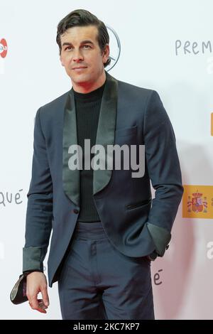 Mario Casas partecipa ai premi Jose Maria Forque 2021 red carpet all'IFEMA il 16 gennaio 2021 a Madrid, Spagna. (Foto di Oscar Gonzalez/NurPhoto) Foto Stock
