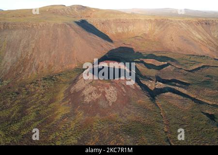 Cratere di Stora Eldborg, Penisola di Reykjanes, Islanda Foto Stock